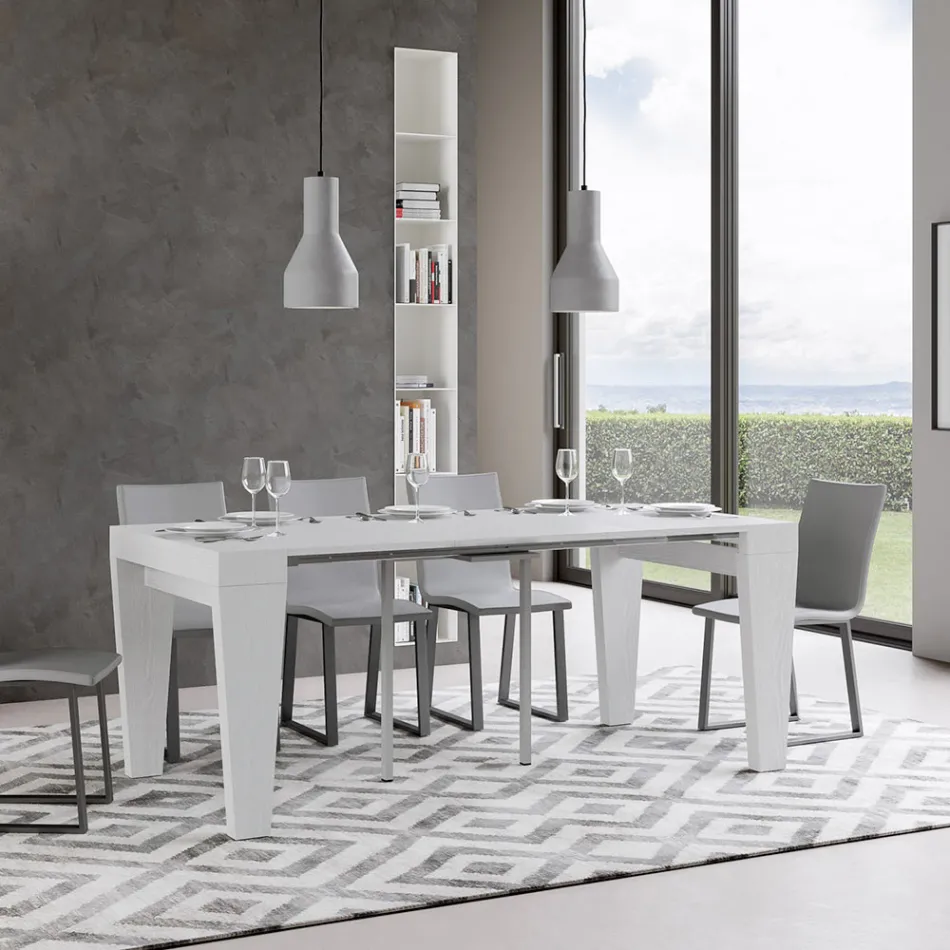 Utdragbar konsol till 300 cm i trä Made in Italy - Throne Viadurini