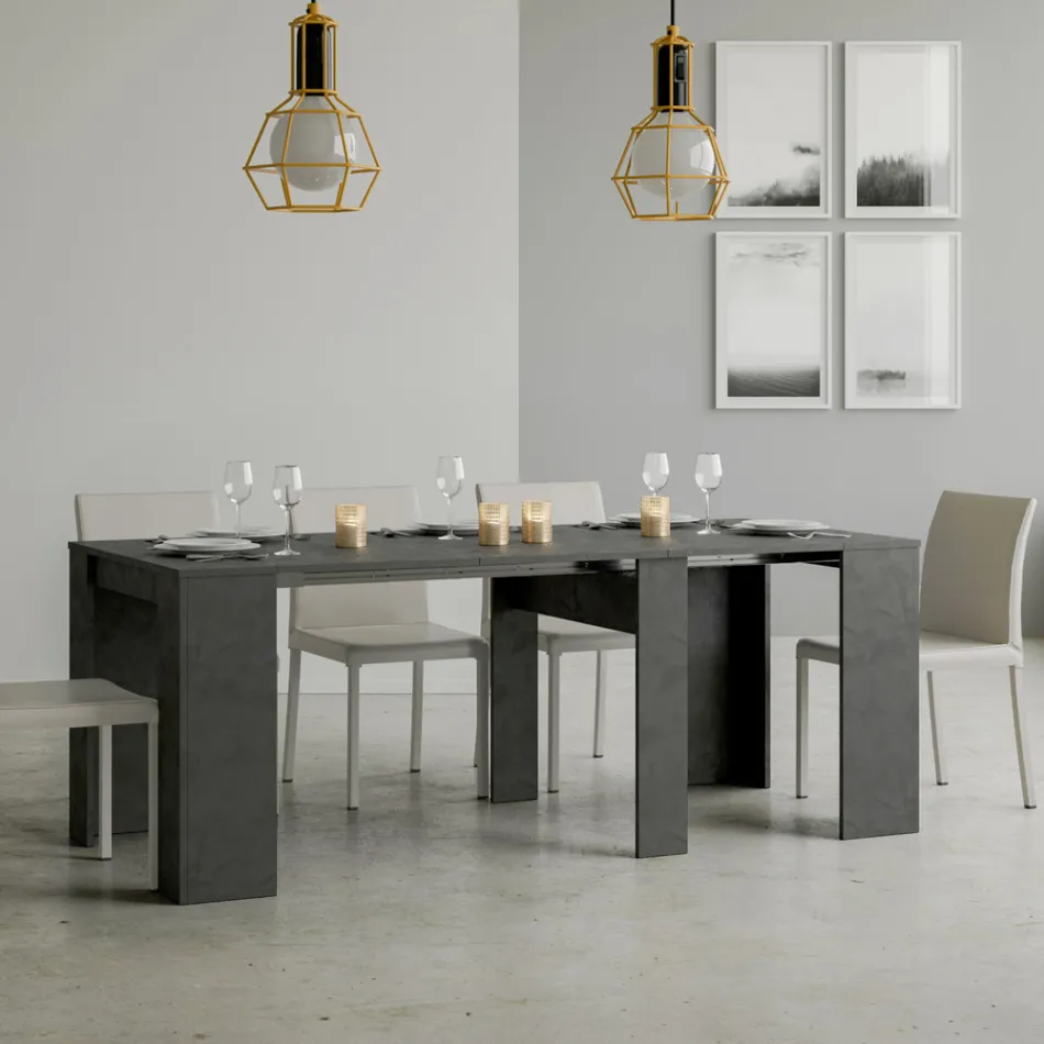 Utdragbar konsol till 308 cm med centralt stöd Made in Italy - Oracle Viadurini