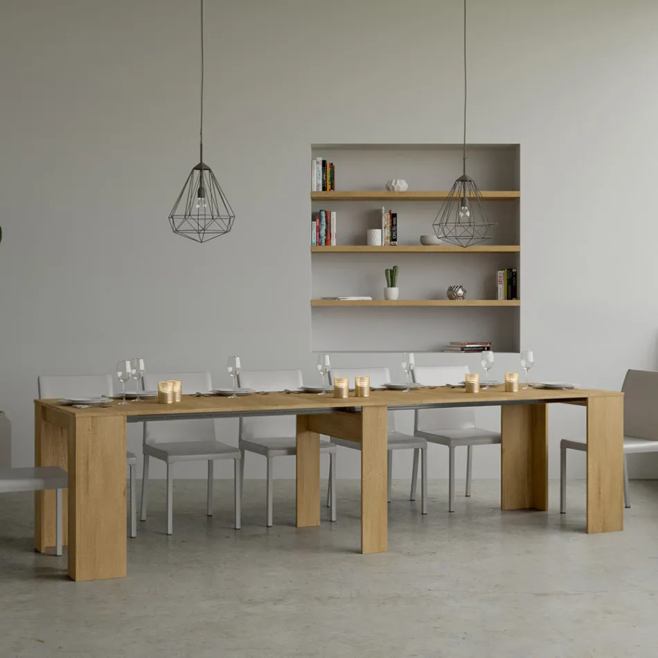 Utdragbar konsol till 308 cm med centralt stöd Made in Italy - Oracle Viadurini