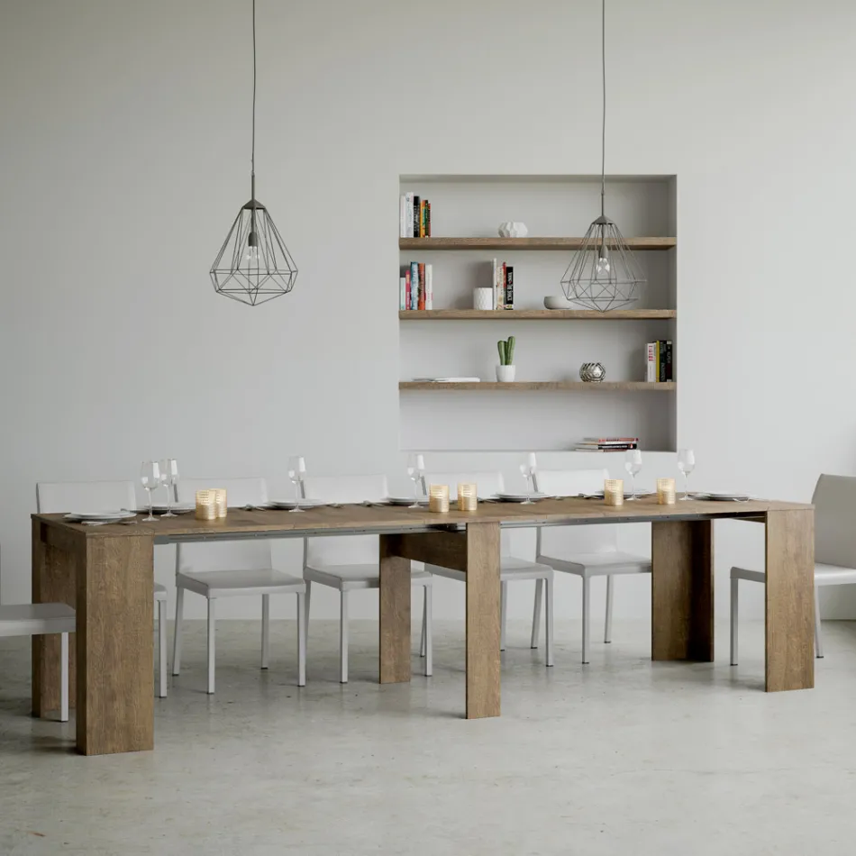 Utdragbar konsol till 308 cm med centralt stöd Made in Italy - Oracle Viadurini