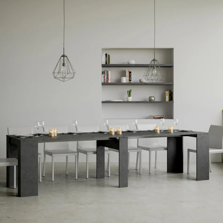 Utdragbar konsol till 308 cm med centralt stöd Made in Italy - Oracle Viadurini