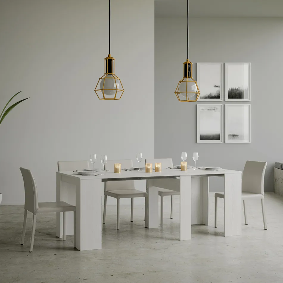 Utdragbar konsol till 308 cm med centralt stöd Made in Italy - Oracle Viadurini