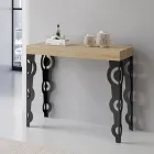 Utdragbar konsol med moderna järnben tillverkade i Italien - Palazzo Viadurini