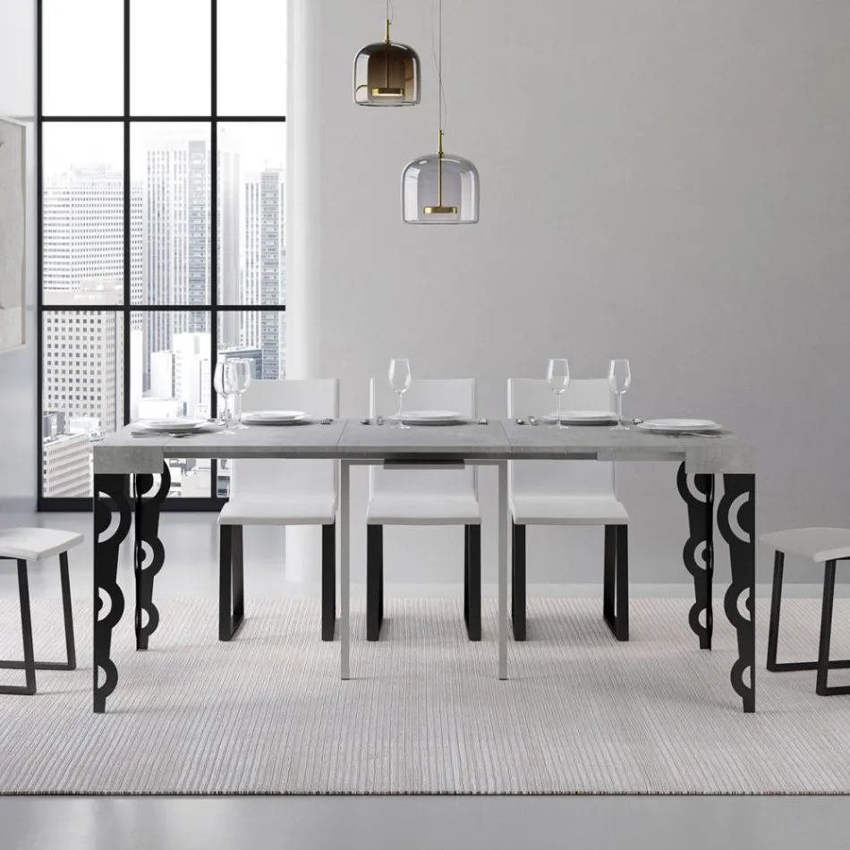 Utdragbar konsol med moderna järnben tillverkade i Italien - Palazzo Viadurini