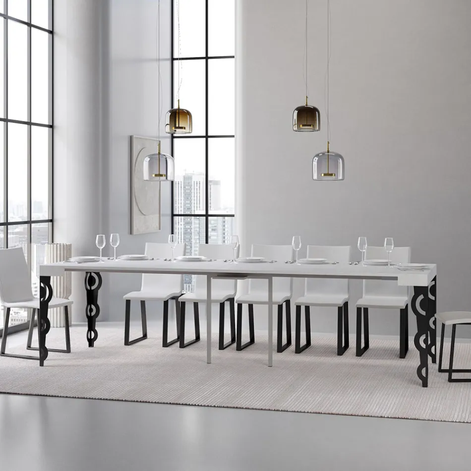 Utdragbar konsol med moderna järnben tillverkade i Italien - Palazzo Viadurini