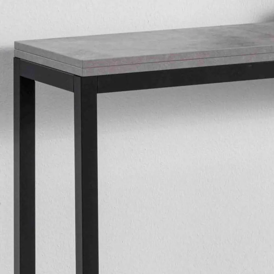 Utdragbar konsol med topp i melamin och bas i lackerad metall - Adino Viadurini