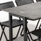 Utdragbar konsol med topp i melamin och bas i lackerad metall - Adino Viadurini