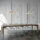 Utdragbar konsol i valnöt eller vit ask, tillverkad i Italien - Folletto Viadurini