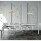 Utdragbar konsol i valnöt eller vit ask, tillverkad i Italien - Folletto Viadurini