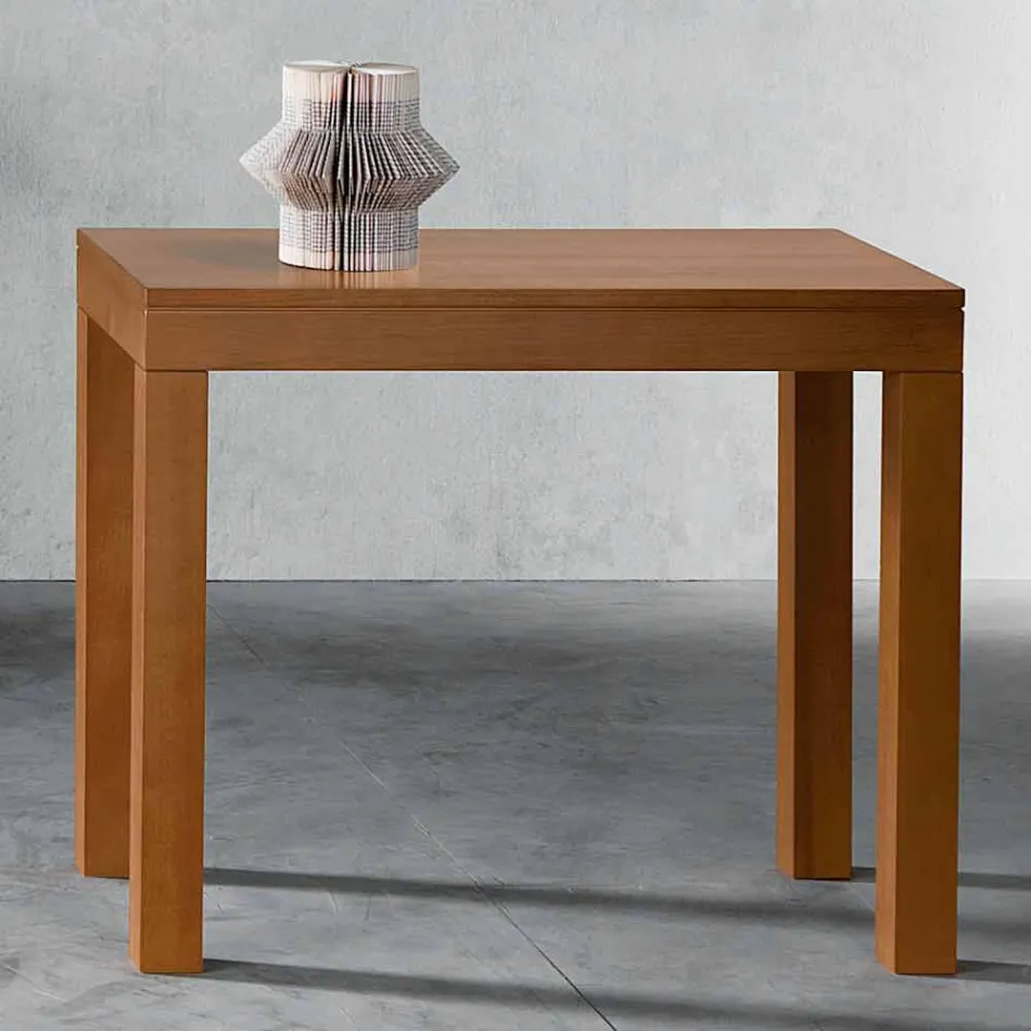 Förlängbar konsol upp till 12 platser i valnötsträ Tillverkad i Italien - Picchia Viadurini