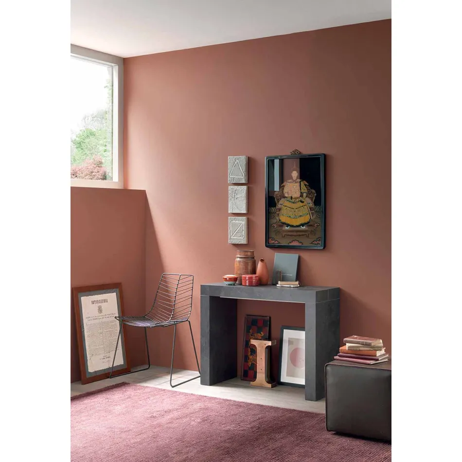 Utdragbar konsol Upp till 290 cm med trätopp tillverkad i Italien - Seregno Viadurini