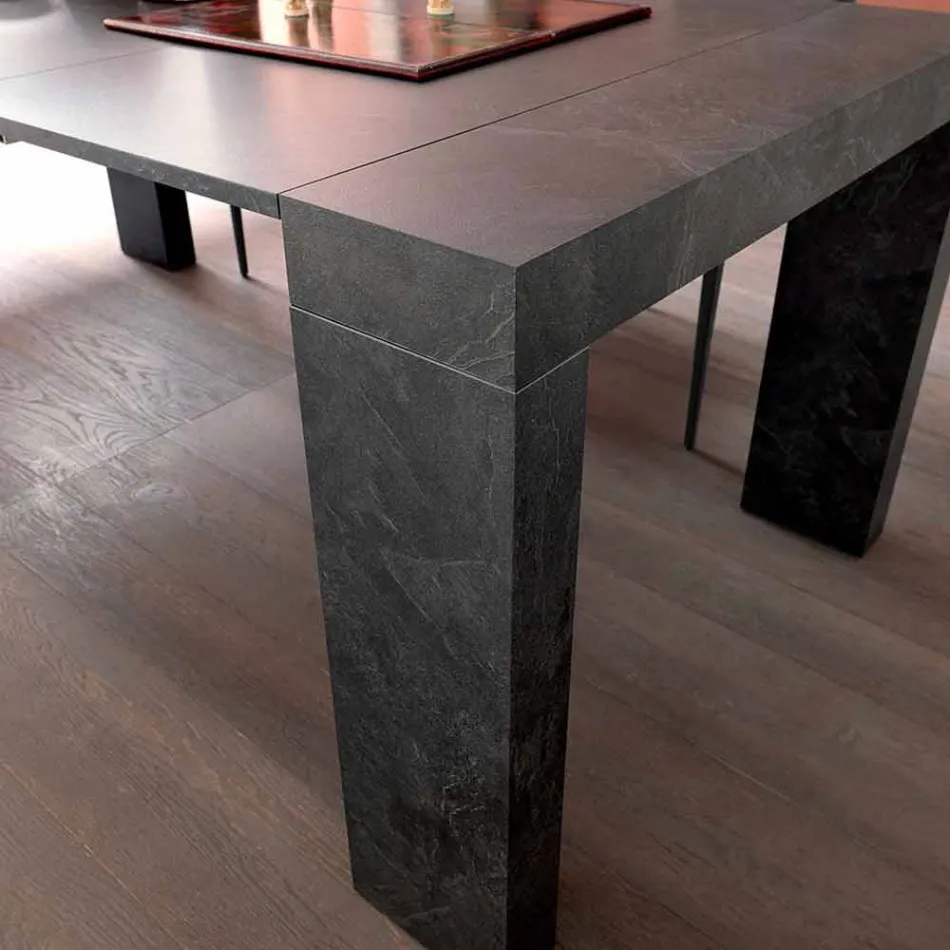 Utdragbar konsol Upp till 290 cm med trätopp tillverkad i Italien - Seregno Viadurini