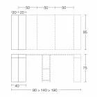 Utdragbar konsol Upp till 290 cm med trätopp tillverkad i Italien - Seregno Viadurini