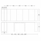 Utdragbar konsol Upp till 295 cm i Made in Italy Design Wood - Temocle Viadurini