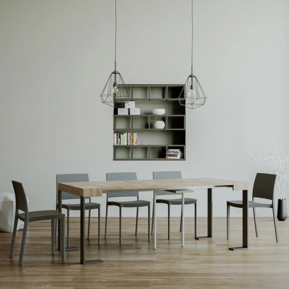 Utdragbar konsol upp till 300 cm med antracitram tillverkad i Italien - jätte Viadurini