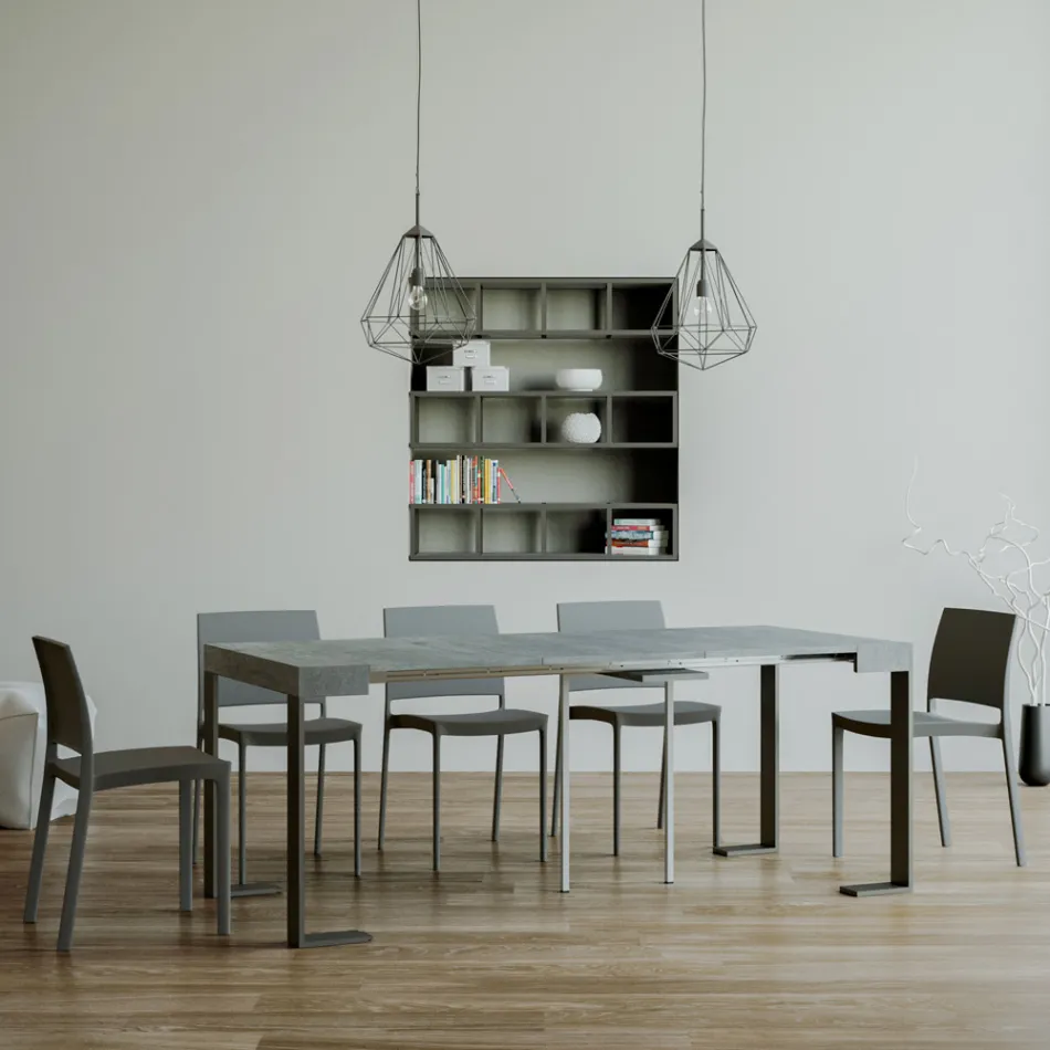 Utdragbar konsol upp till 300 cm med antracitram tillverkad i Italien - jätte Viadurini