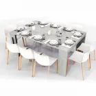 Extensible konsol i melamin med integrerade förlängningar Ussana Viadurini