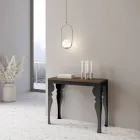 Modern utdragbar konsol i antracitträ och metall Tillverkad i Italien - Sassone Viadurini