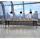 Modern utdragbar konsol i antracitträ och metall Tillverkad i Italien - Sassone Viadurini