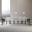 Modern utdragbar konsol i antracitträ och metall Tillverkad i Italien - Sassone Viadurini