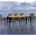 Modern utdragbar konsol i antracitträ och metall Tillverkad i Italien - Sassone Viadurini