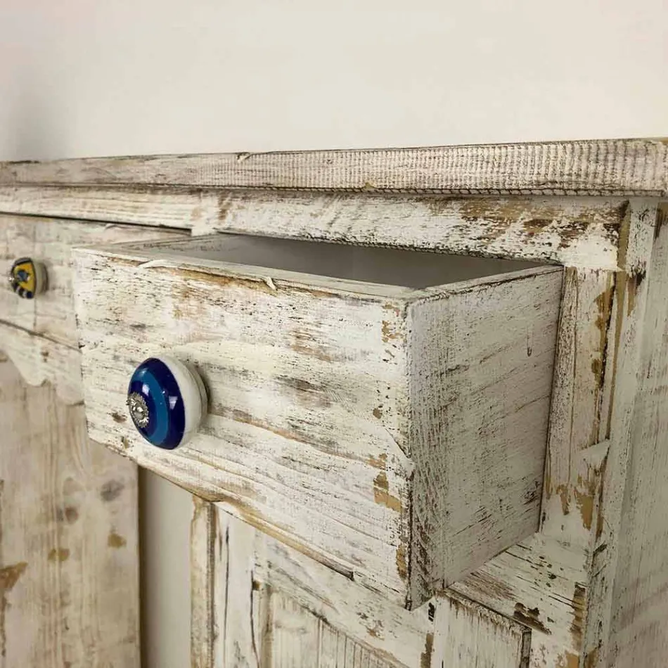 Handgjord konsol i massivt gran tillverkat i Italien - Carminia Viadurini