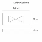 Badkonsol Integrerad tvättställ och hängande hyllan i Gres 4 ytor - Rampina Viadurini
