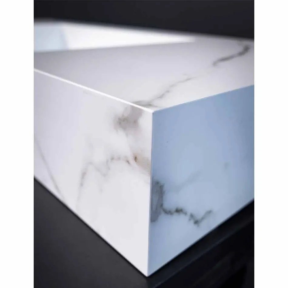 Badkonsol Integrerad tvättställ och hängande hyllan i Gres 4 ytor - Rampina Viadurini