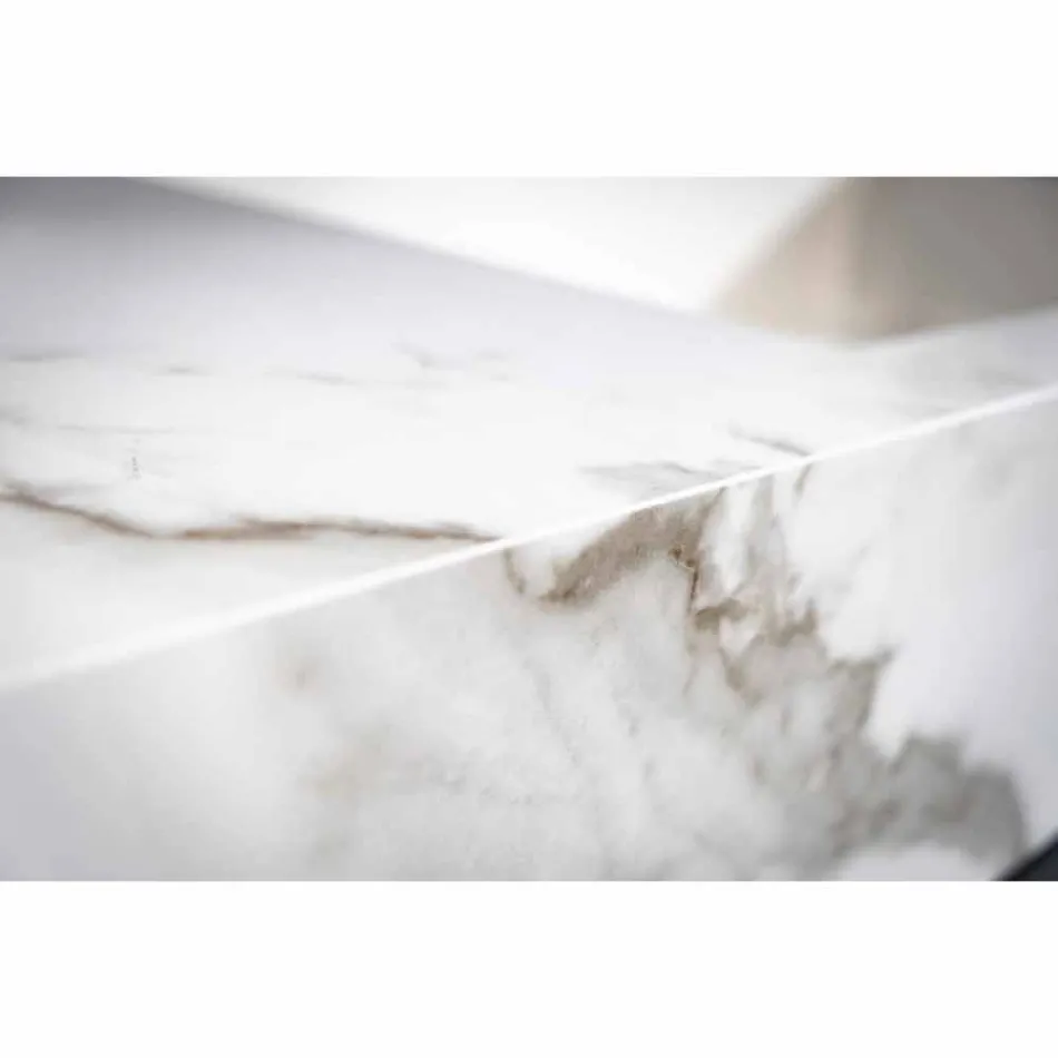 Badkonsol Integrerad tvättställ och hängande hyllan i Gres 4 ytor - Rampina Viadurini