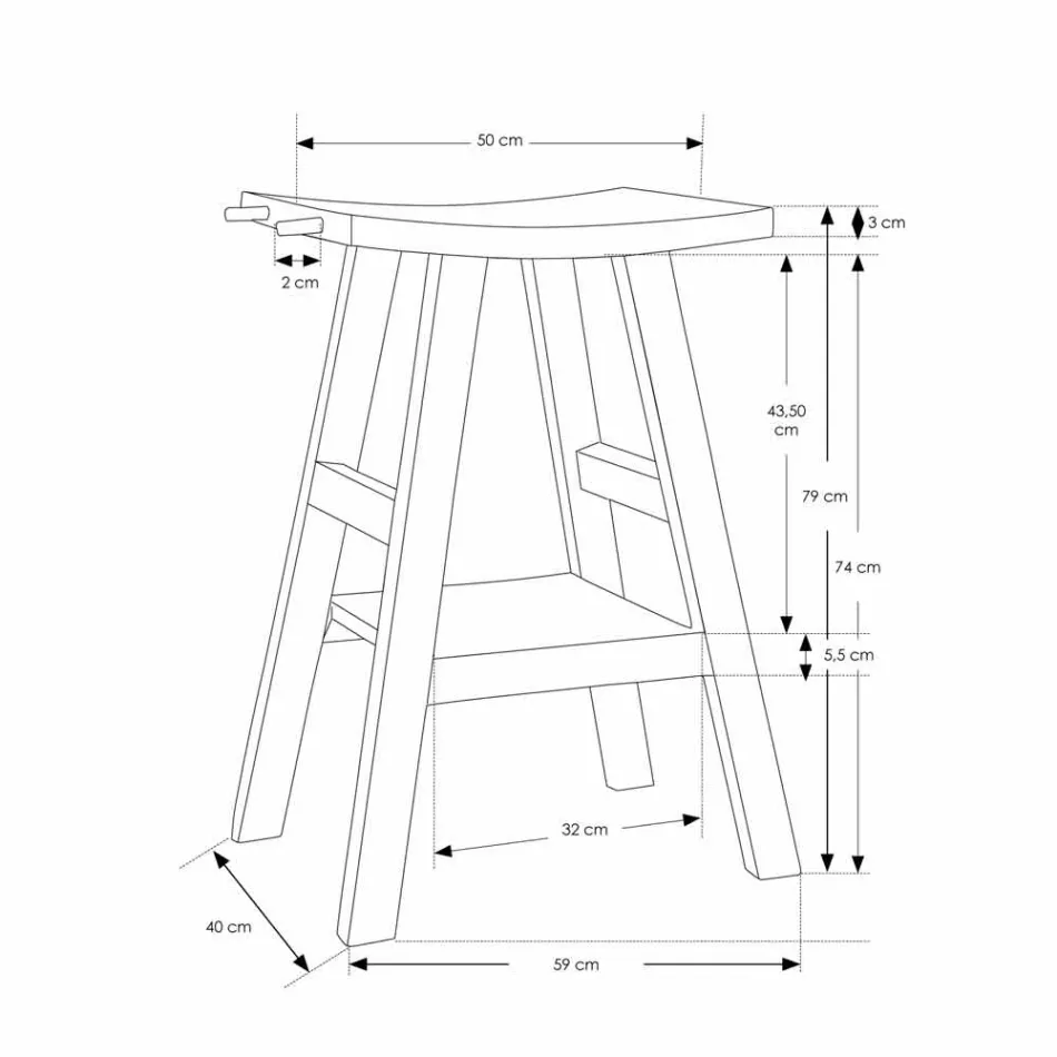 Modern badrumskonsol i naturligt teak med sidokrokar - Zacary Viadurini