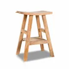 Modern badrumskonsol i naturligt teak med sidokrokar - Zacary Viadurini