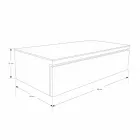 Upphängd badrumskonsol i Teak och Hi Macs® med förvaringslåda - Rodolfo Viadurini