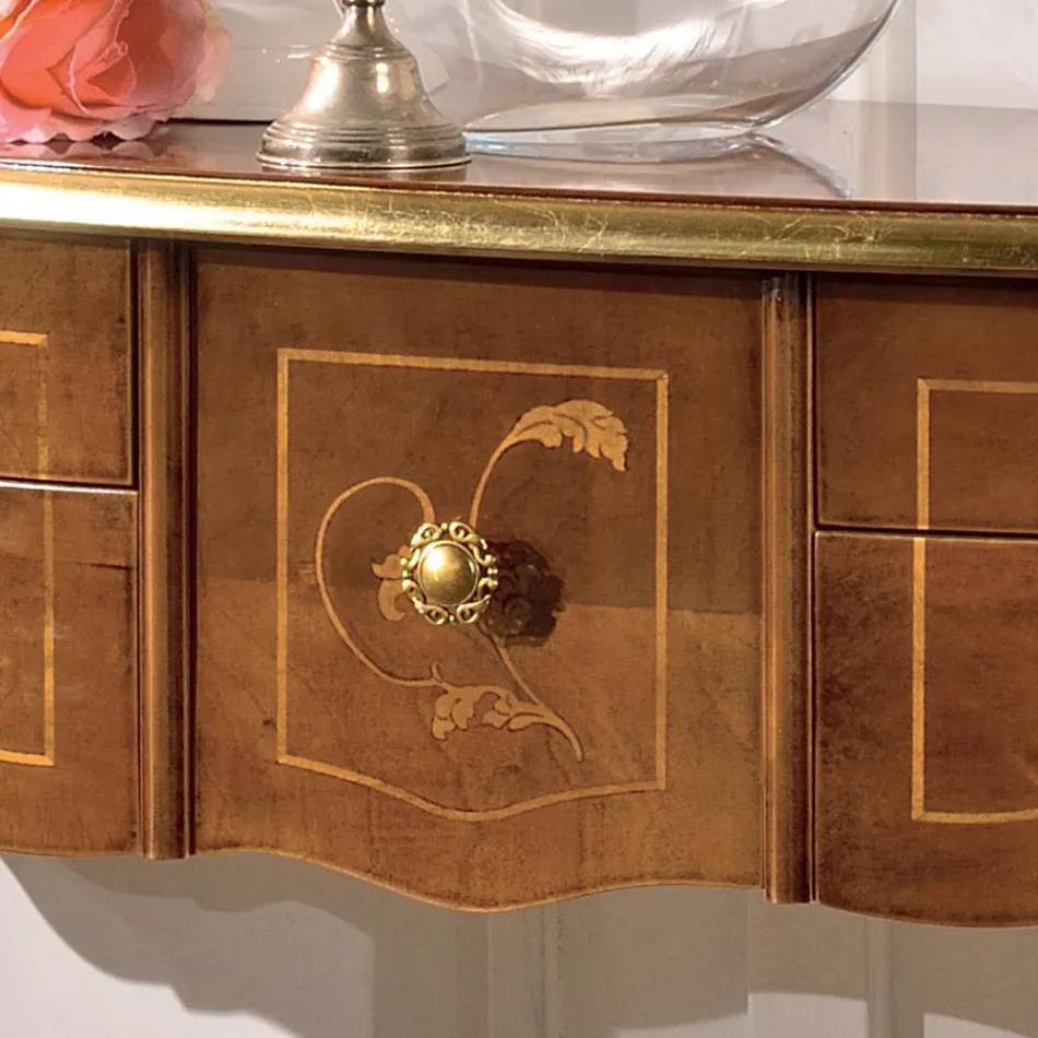 Klassisk träkonsol 3 eller 5 lyxlådor tillverkade i Italien - London Viadurini