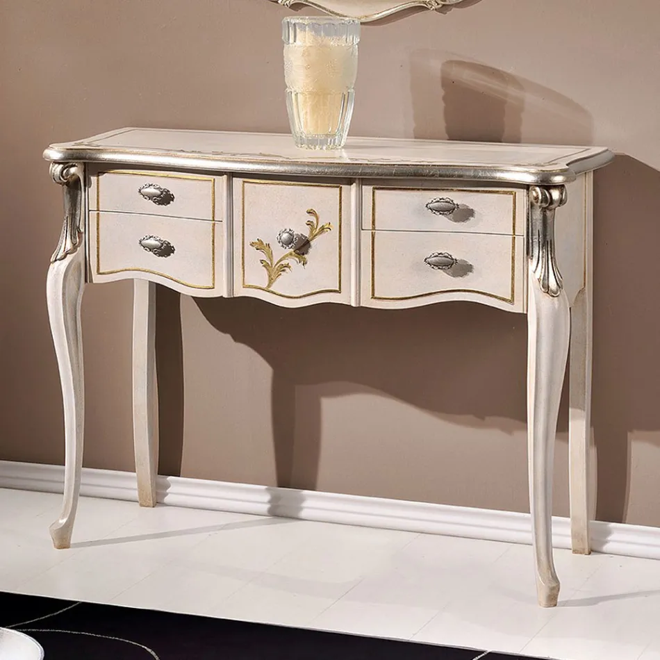 Klassisk träkonsol 3 eller 5 lyxlådor tillverkade i Italien - London Viadurini