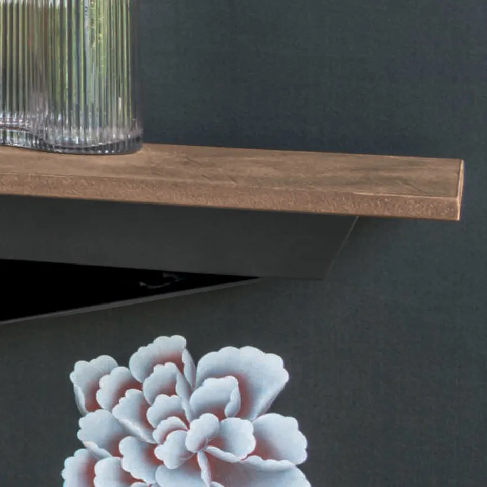 Konsol med Mortar Effect Top och Metal Base Made in Italy - Timedio Viadurini