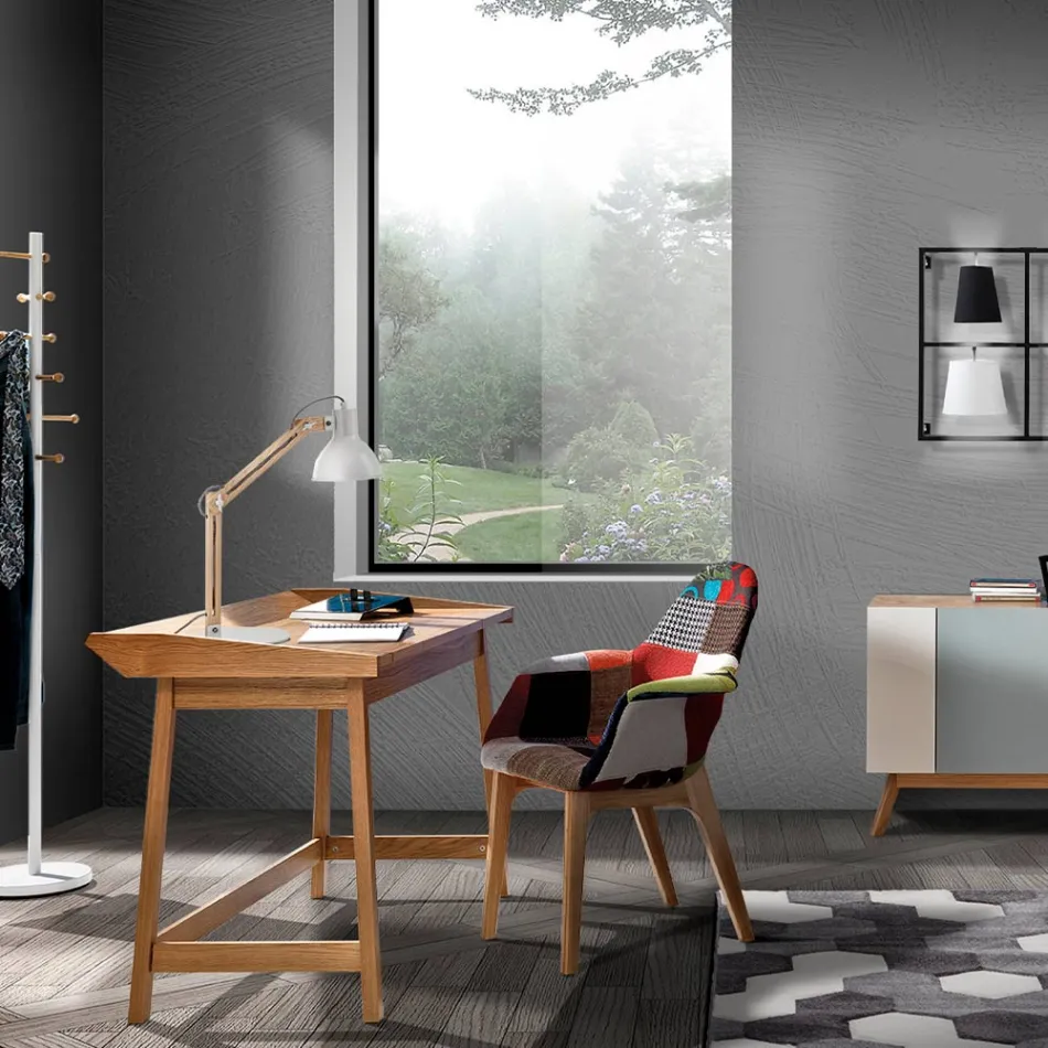 Konsol med PC Skrivbord i MDF och trä - Fotboll Viadurini