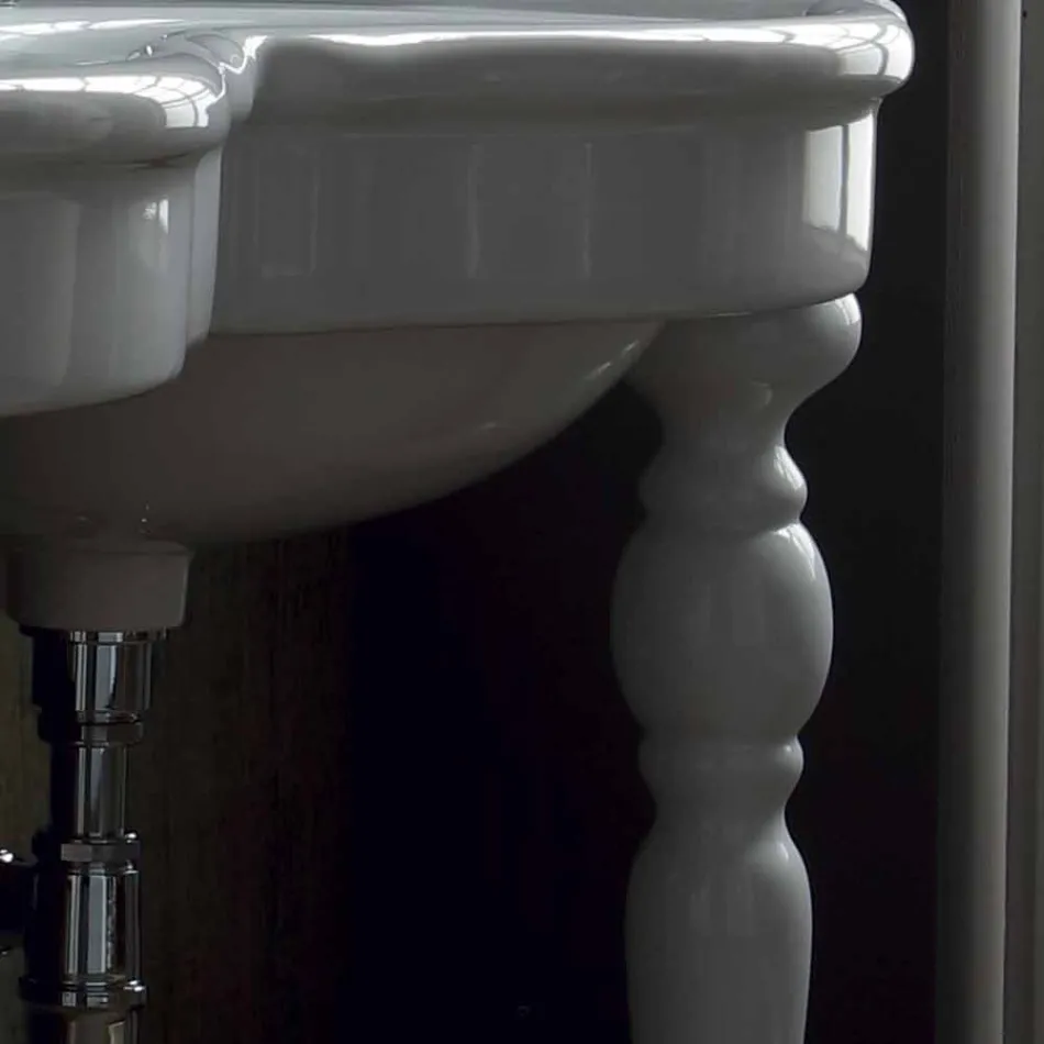 Classic dubbelskål badrumskonsol tillverkad i Italien, Magda Viadurini