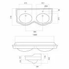 Classic dubbelskål badrumskonsol tillverkad i Italien, Magda Viadurini