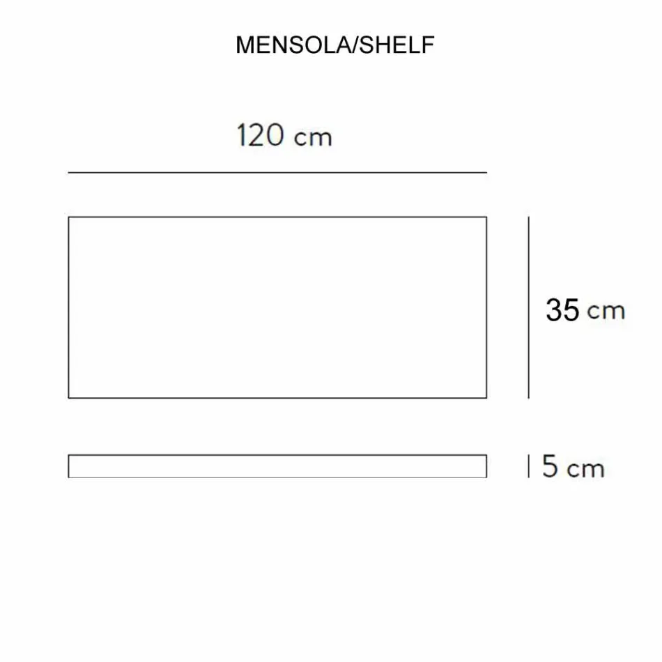 Badkonsol med handfat och hyllan i porslin stengods 4 ytor - Ramina Viadurini