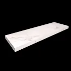 Badkonsol med handfat och hyllan i porslin stengods 4 ytor - Ramina Viadurini