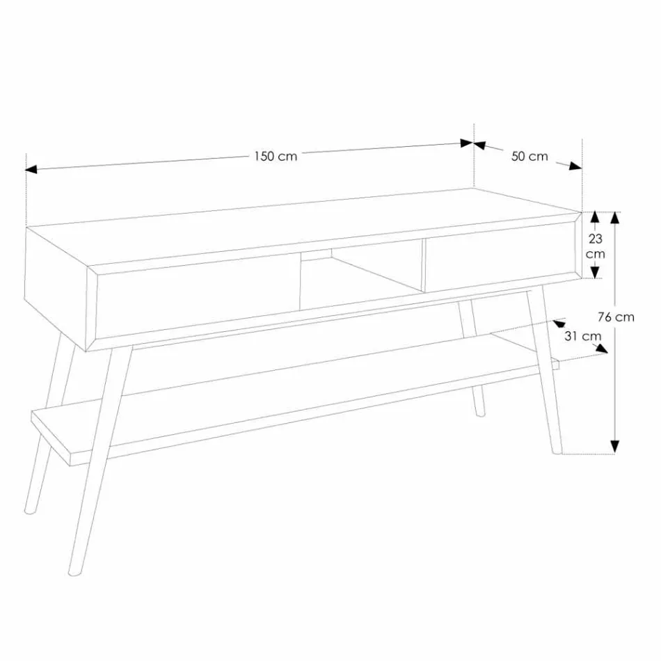 Modern design teak badrumskonsol i Pistoia naturlig teak Viadurini
