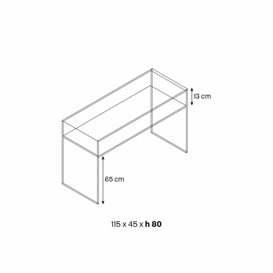 Ingångskonsol i extra klart glas med 2 Canaletto Walnut-lådor - Selex Viadurini