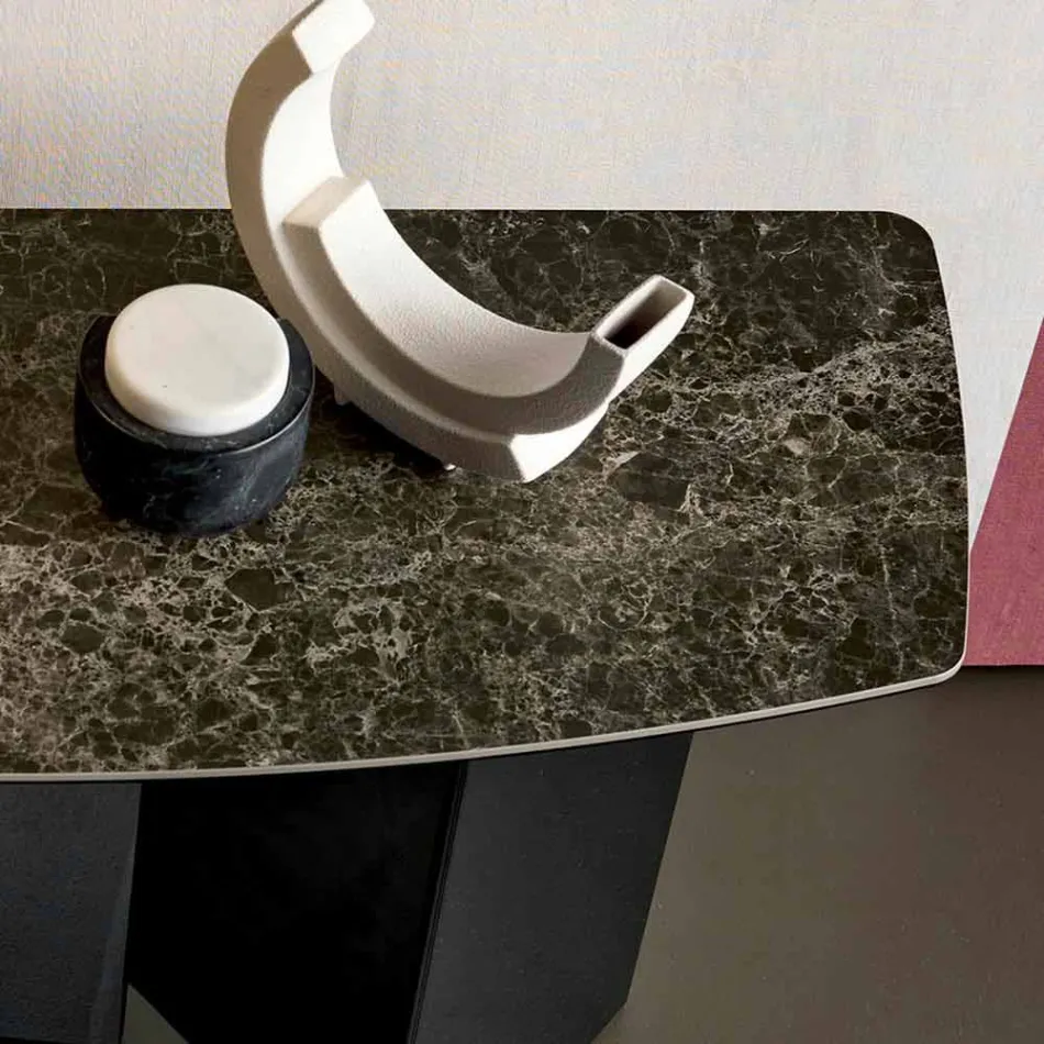 Tillverkad i Italien designkonsol i keramik och glas - slumpmässigt Viadurini