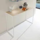 Metall vardagsrumskonsol med kristall topp tillverkad i Italien - Iridio Viadurini