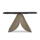 Cristina metallkonsolbord med marmorliknande keramikskiva för vardagsrummet Viadurini