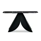 Cristina metallkonsolbord med marmorliknande keramikskiva för vardagsrummet Viadurini