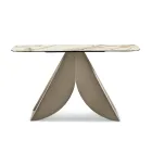 Cristina metallkonsolbord med marmorliknande keramikskiva för vardagsrummet Viadurini