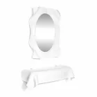 Console modern design i vitt plexiglas draperad Wish Viadurini