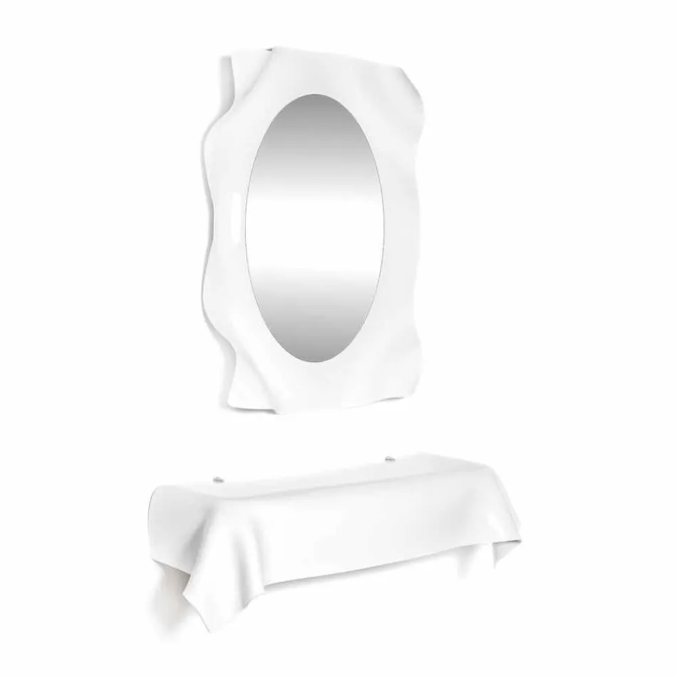 Console modern design i vitt plexiglas draperad Wish Viadurini