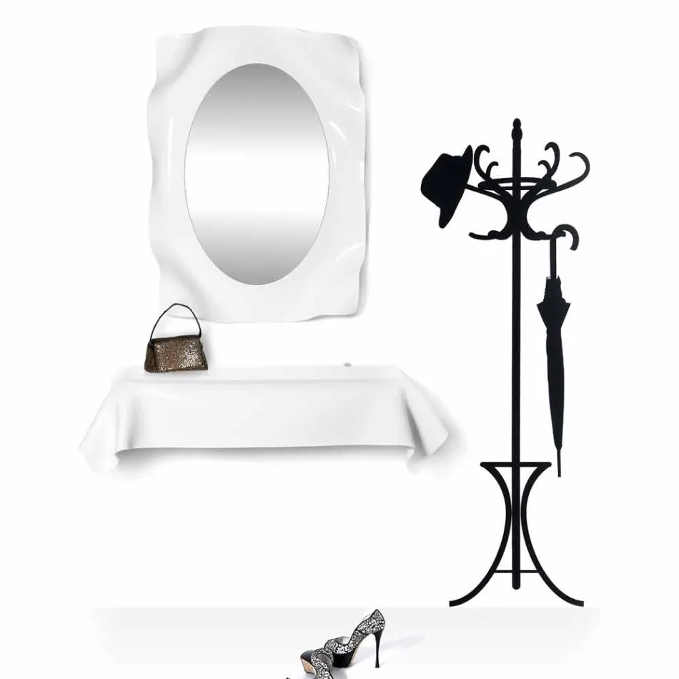 Console modern design i vitt plexiglas draperad Wish Viadurini